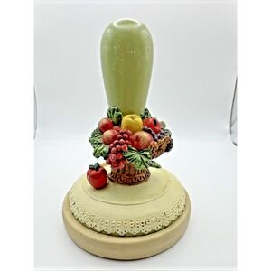 Vtg 90s Brown Bag Cookie Art Stamp Press Fruit Basket Retired With Handle  KT118